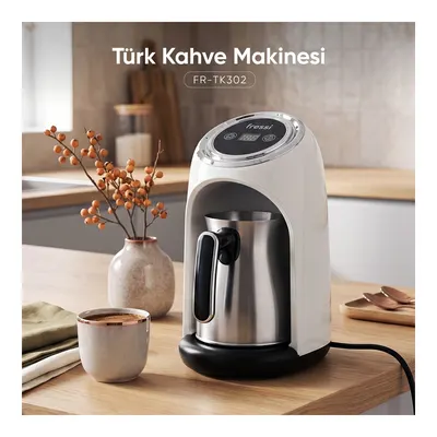 FRESSI 4 Fincan Kapasiteli 500 W FR-TK302 Türk Kahve Makinesi Krem