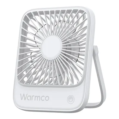 WARMCO D1 Masaüstü Vantilatör USB ve Type-C Bağlantılı Taşınabilir Ultra İnce Soğutucu Fan Beyaz Masaüstü Vantilatör Beyaz