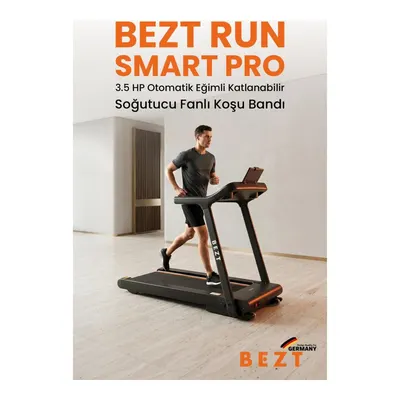 BEZT Run Smart Pro 3.5 HP Otomatik Eğimli Katlanabilir Soğutucu Fanlı 160 kg Kapasite Gen Koşu Bandı