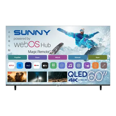 SUNNY SN60QLEDM-W02M webOS Smart Sihirli Kumandalı 60 inç 152 cm 4K UHD QLED TV