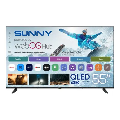 SUNNY SN55QUPRL-W02 Smart webOS 2.0S Sihirli Kumandalı 55 inç 139 cm 4K UHD QLED TV