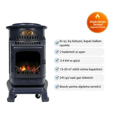 AYGAZ Provence 3,4 kW İç Mekan Isıtıcı Lacivert