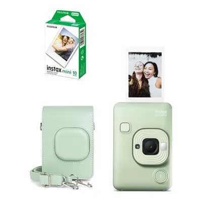FUJIFILM Instax Mini LiPlay Hybrid 10'lu Film Liplay Uyumlu Çantalı Set Fotoğraf Makinesi Yeşil
