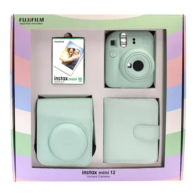 FUJIFILM Instax Mini 12 Askı Pil Çanta 10'lu Film Albüm Bundle Box Fotoğraf Makinesi Yeşil