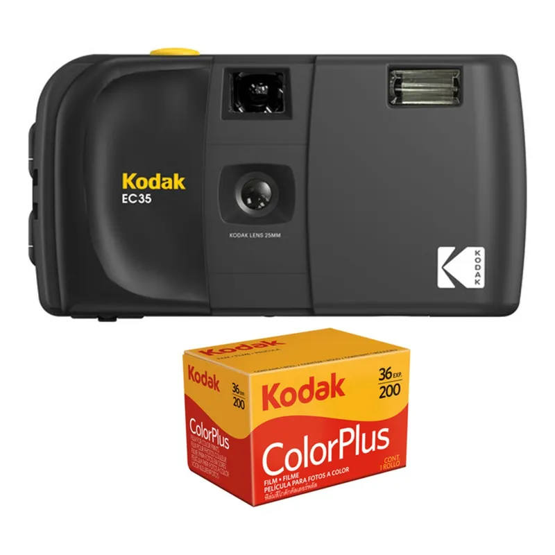 KODAK EC35 +Kodak Plus 200/36 Poz 35 mm Fotoğraf Makinesi Siyah, görsel 1