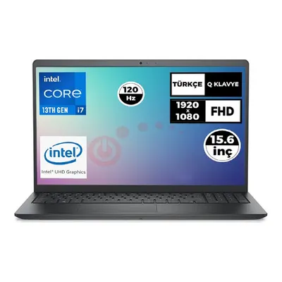 DELL Vostro 3530 FHD 120Hz N1601PVNB3530U 014 Intel Core i7-1355U 32 GB RAM 1 TB SSD 15,6 inç Windows 11 Pro Laptop Siyah