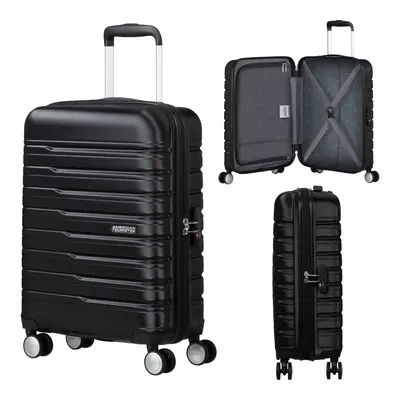 AMERICAN TOURISTER Flashline 4 Rulo Kabinet Arabası 55 cm Polipropilen Kabin Boy Valiz Siyah