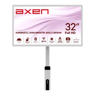 AXEN AX32FMTR-A13B Full HD Dokunmatik Android 13 Smart Monitör-TV 8GB RAM-128GB ROM 32 inç 85 cm Full-HD Taşınabilir Ekran