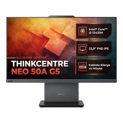 LENOVO ThinkCentre Neo 50a G5 12SC000QTR 026 Intel Core i5-13420H 32 GB 512 GB 23,8 inç Windows 11 Pro All In One Bilgisayar Gri