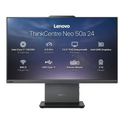 LENOVO ThinkCentre Neo 50A G5 Touch AIO 12SCA0CNTR 005 Intel Core i7-13620H 32 GB 1 TB 23,8 inç FreeDOS All In One Bilgisayar Gri