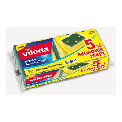 Vileda 5li Dikdörtgen Bulaşık Süngeri