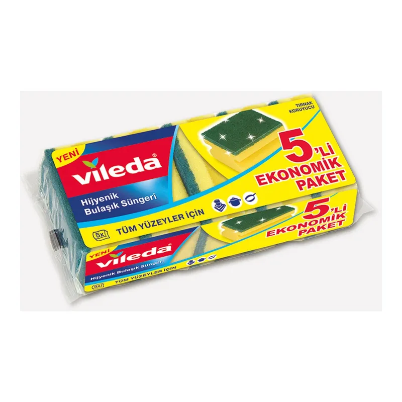 Vileda 5li Dikdörtgen Bulaşık Süngeri, görsel 1