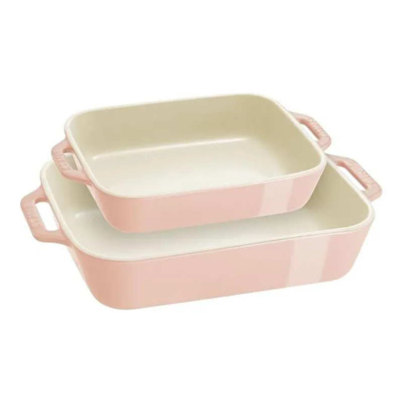 Staub Fırın Kabı Seti 2 Parça Açık Pembe, görsel 1