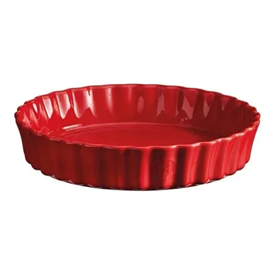 Emile Henry Tart-börek-flan Kabı Yuvarlak 28 Cm Kırmızı/burgundy