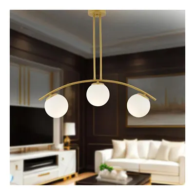 Apliqa Fralde 3'lü Gold Modern Mutfak Cafe Restoran İçin Uygun Retro Salon Avize