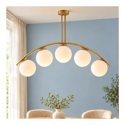Apliqa Fralde 5'li Gold Modern Mutfak Cafe Restoran İçin Uygun Retro Salon Avize