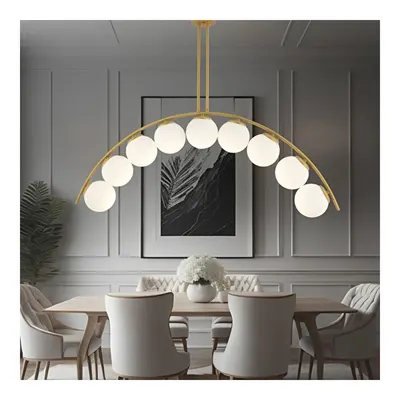 Apliqa Fralde 9'lu Gold Modern Mutfak Cafe Restoran İçin Uygun Retro Salon Avize
