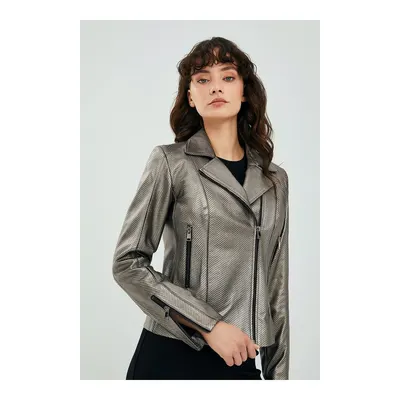 Kiara Kadın Biker Deri Ceket