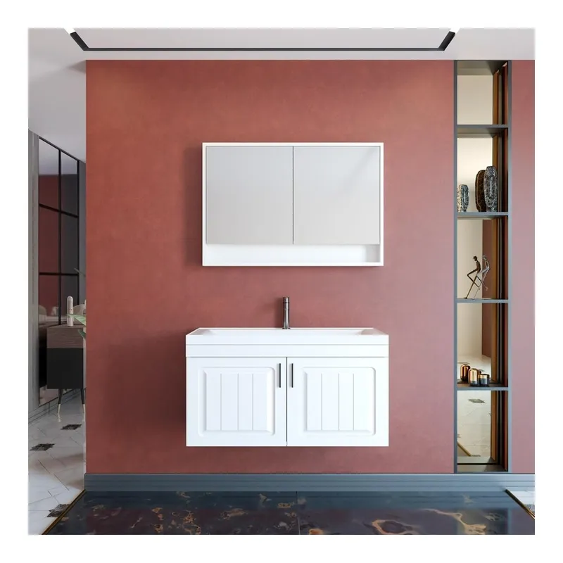 Gold Banyo Aria Aynalı 100 cm Takım Banyo Dolabı Beyaz, görsel 1