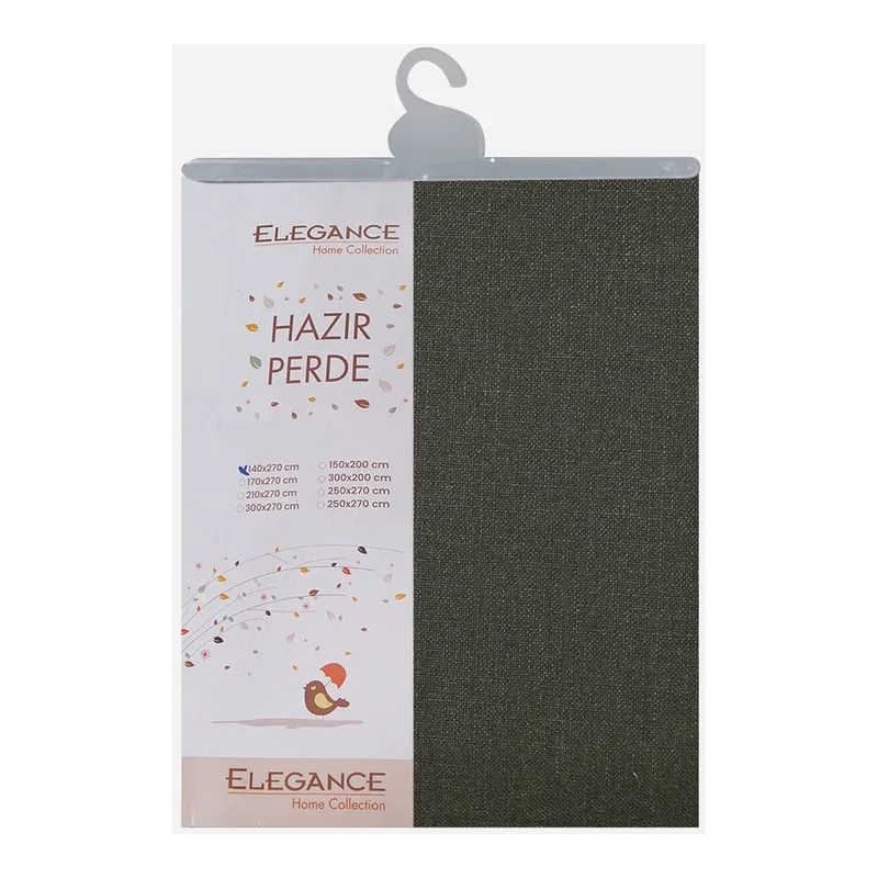Elegance Milpa Keten Fon Perde Taş Gri, görsel 1