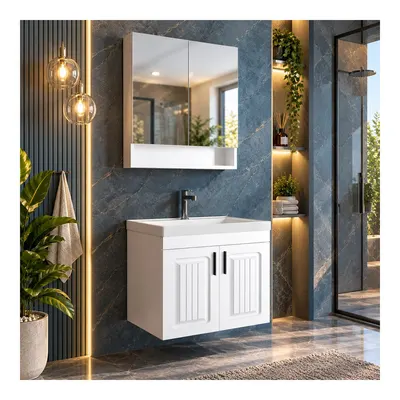 Gold Banyo Aria Aynalı 65 cm Takım Banyo Dolabı Beyaz