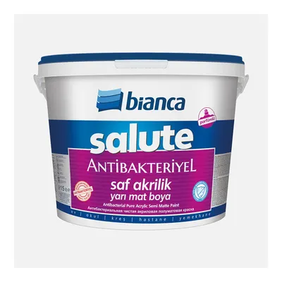 Bianca 15 L Salute Saf Akrilik Antibakteriyel Yarı Mat Boya Beyaz