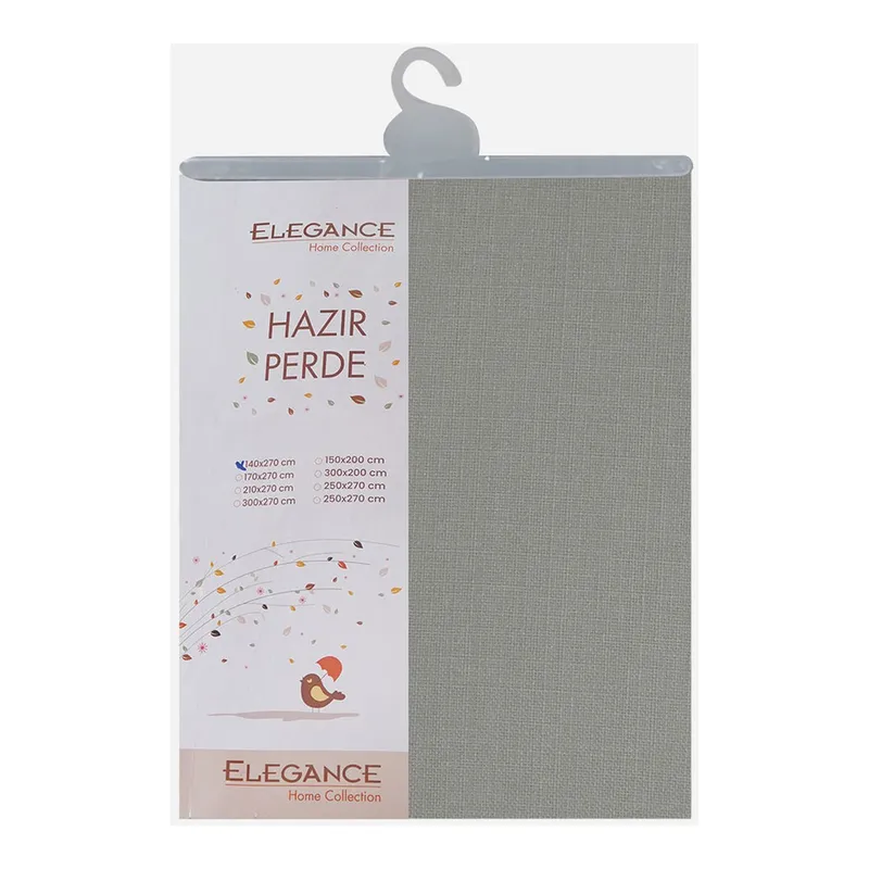 Elegance Milpa Keten Fon Perde Açık Gri, görsel 1