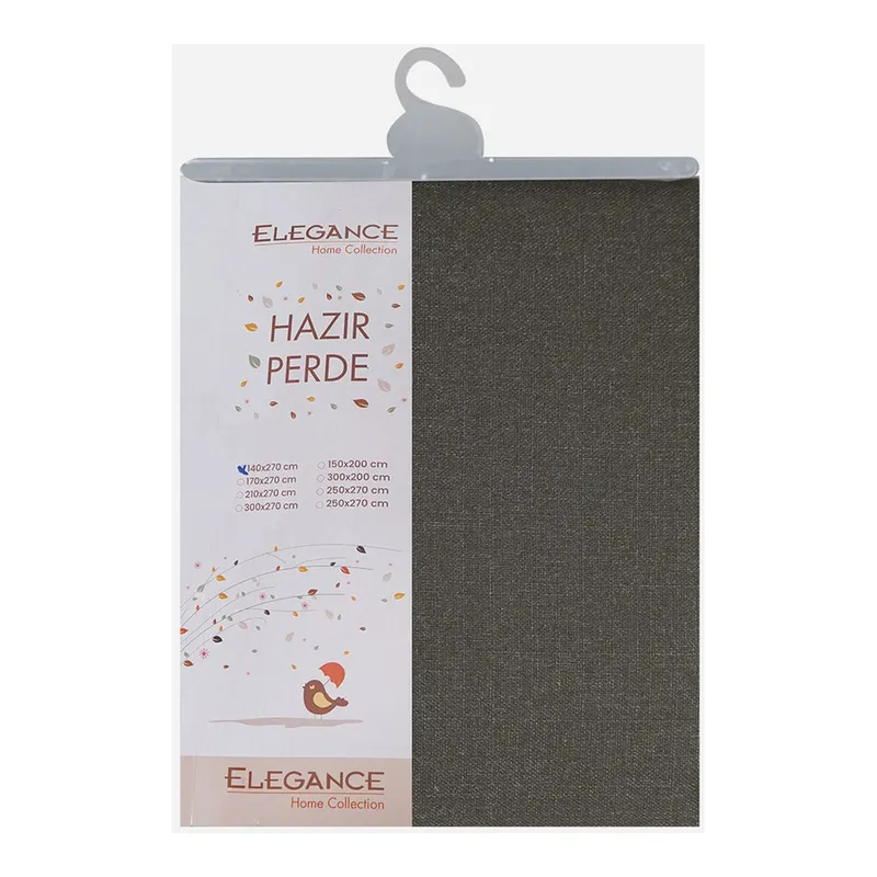 Elegance Milpa Keten Fon Perde Gri, görsel 1