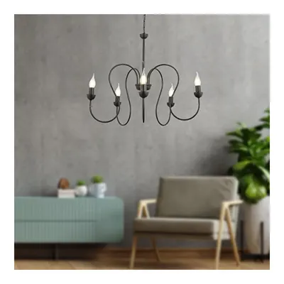 Apliqa Flor 5li Siyah Modern Yatak Odası Mutfak Salon Avize