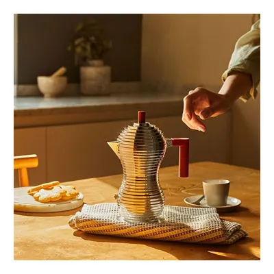 Alessi Pulcina Espresso Kahve Makinesi Mokapot 150 ml Kırmızı