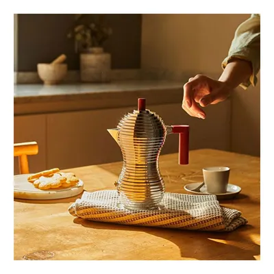Alessi Pulcina İndüksiyon Tabanlı Espresso Makinesi Mokapot 300 ml Kırmızı