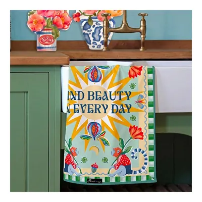 Baci Milano Dolce Far Niente Çiçek Desenli Renkli Pamuklu ve Polyester Mutfak Havlusu 45 x 60 cm