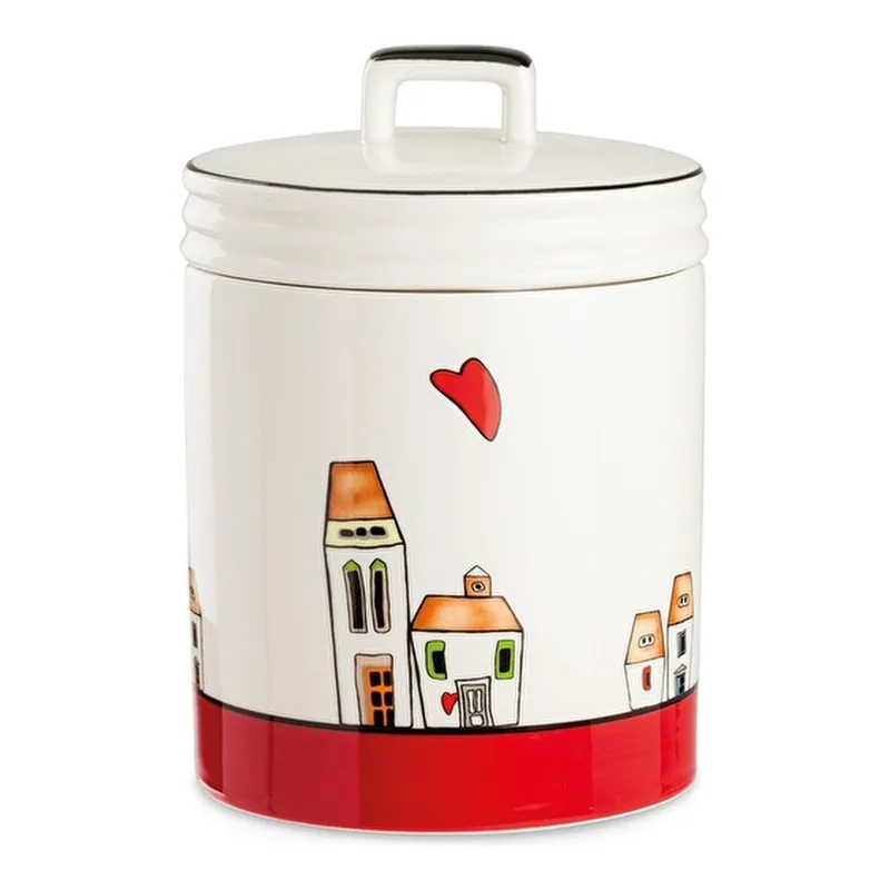 Egan Italy Le Casette Kavanoz Kırmızı 14x19 cm, görsel 1
