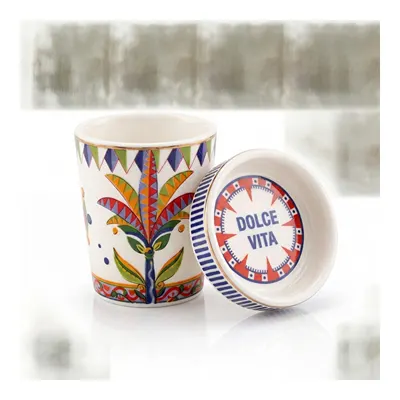 Baci Milano Dolce Vita Palm Kapaklı Espresso Fincanı 7 cm Porselen
