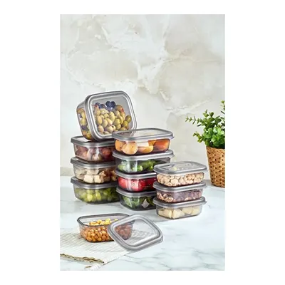 Vienev Peggy 12li Dikdörtgen Saklama Kabı Sığ 4x(400 Ml, 670 Ml, 1200 Ml)