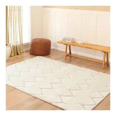 Kaşmir Halı Süpersoft Grace White 50x80 cm