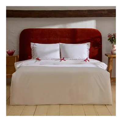 Home Calia %100 Pamuk Nakışlı Çift Kişilik Nevresim Takımı Beyaz