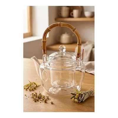 Bambum Tear Süzgeçli Cam Demlik 800ml
