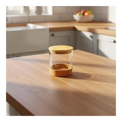 Bambum Corki - Mantar Altlıklı Cam Saklama Kabı 550 Ml
