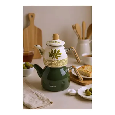 Bambum Unique Bambu Kulplu Emaye Çaydanlık Takımı Herb