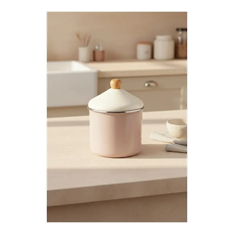 Bambum Nostalji Emaye - Ahşap Saplı Baharatlık Toprak 12 Cm, görsel 1