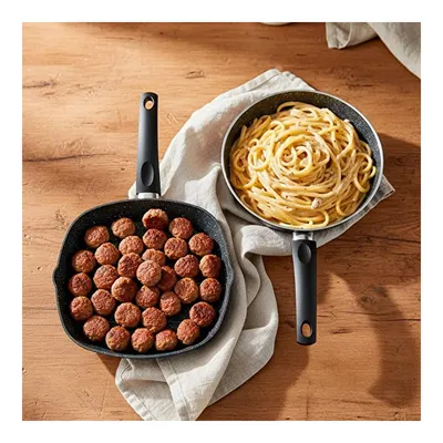 Bernardo Carolin 2 Parça Grill Tava Seti Gri ( 26 Cm -28 Cm)