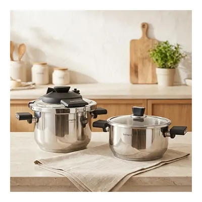 Bernardo Smart Cook 2'li 4-6l İndüksiyon Tabanlı Düdüklü Tencere Seti Siyah