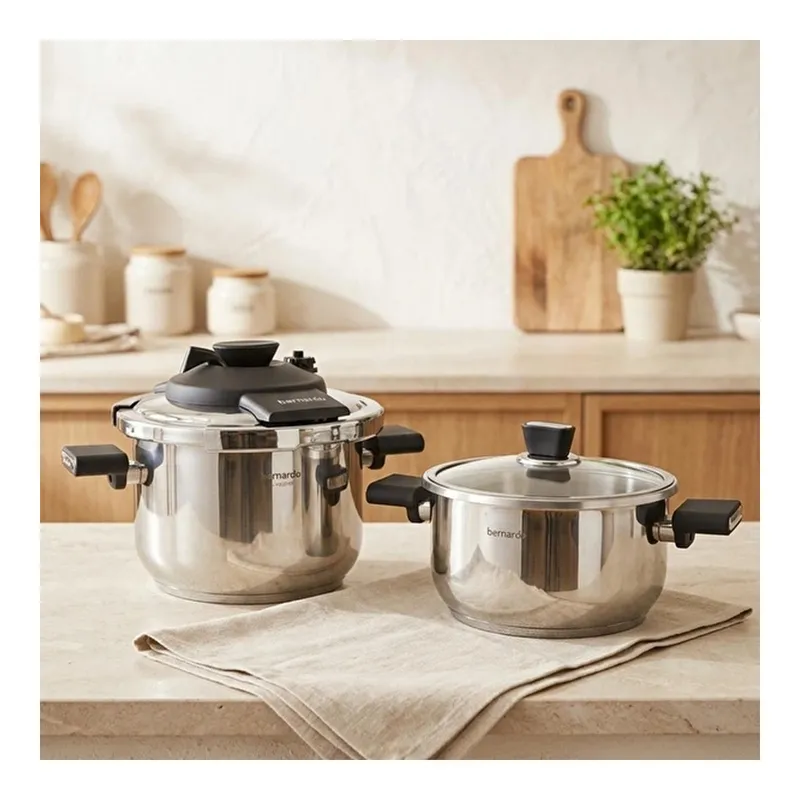 Bernardo Smart Cook 2'li 4-6l İndüksiyon Tabanlı Düdüklü Tencere Seti Siyah, görsel 1