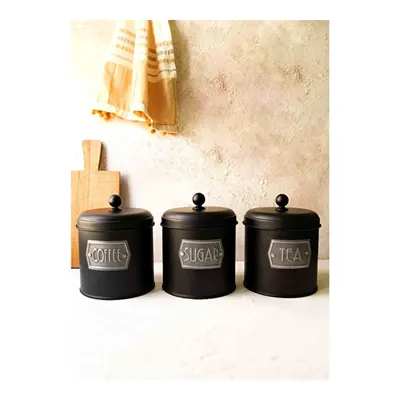 The Mia Çay Şeker Kahve Kavanozu Siyah 1,30 Lt Mgl0023