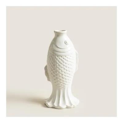Balık Formlu Beyaz Stoneware Soliflore Vazo