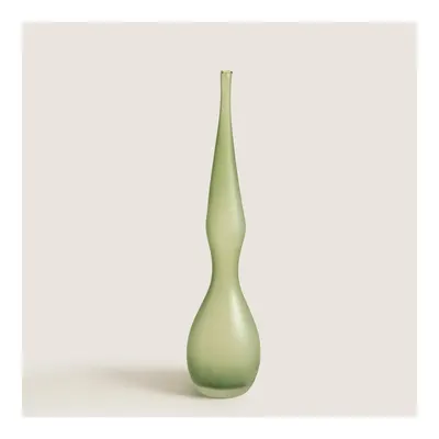 Adri Kıvrımlı Cam Vazo Orta Gri (39cm)