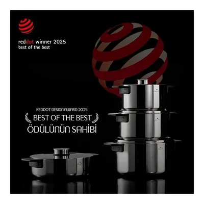Infinity 3PLY 8 Parça İndüksiyon Tabanlı Çelik Tencere Seti