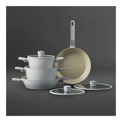 Swiss Crystal Light Grey 7 Parça Tencere Seti