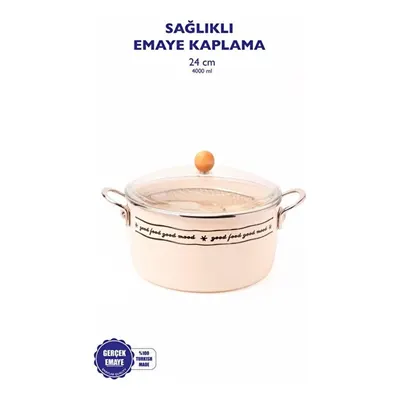 Emaylab Mood Emaye Kızartma Tenceresi/ Fritöz (özel Pyrex Kapaklı)